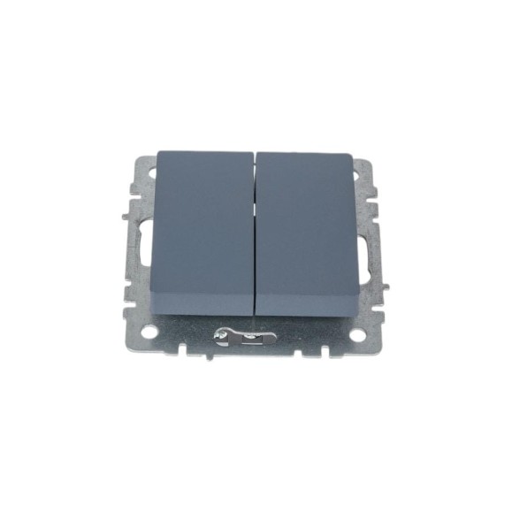 Проходной 2-клавишный выключатель IEK Brite 10а вс10-2-6-брм маренго BR-V22-0-10-K35