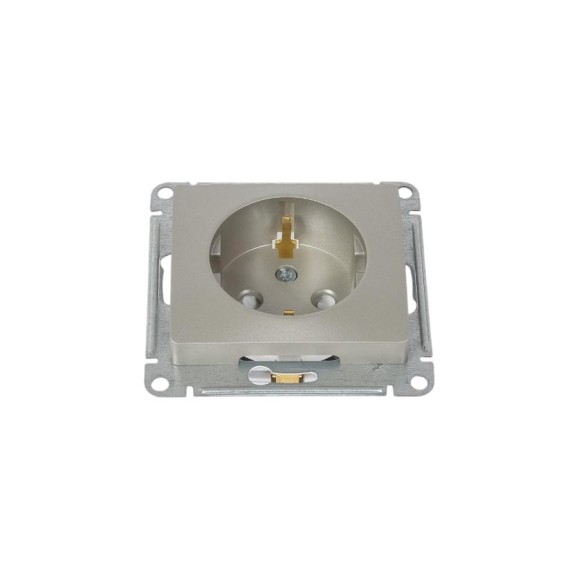 Розетка Systeme Electric Glossa Платина с/з со шторками SE GSL001245