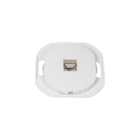 Компьютерная розетка с Keystone модулем Aling-conel EON RJ45 кат.6А FTP , механизм, белая арт. E616S.0