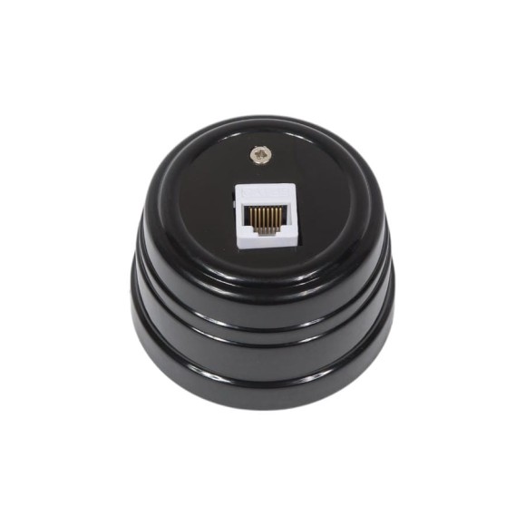 Пластиковая компьютерная розетка МЕЗОНИНЪ RJ45, цвет - чёрный GE30341-05