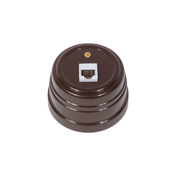Пластиковая компьютерная розетка МЕЗОНИНЪ RJ45, цвет - коричневый GE30341-04