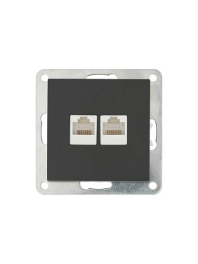 Розетка компьютерная LK Studio двойная 2хRJ-45 категория 5е с накладкой (черный бархат) LK80 846208-1