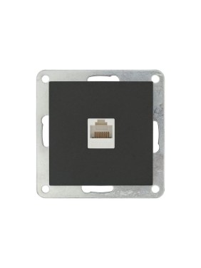 Розетка компьютерная LK Studio RJ-45 категория 5е с накладкой (черный бархат) LK80 846108-1
