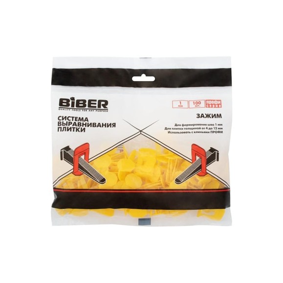 Зажим СВП Профи (ворота) 1 мм, 100 шт Biber 55642 тов-222159
