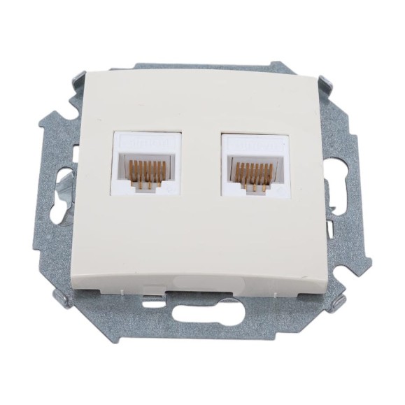Компьютерная двойная розетка Simon RJ45 кат.5e AMP, слоновая кость 1591552-031