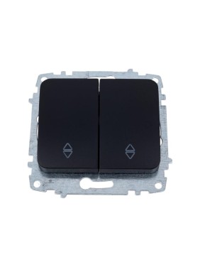 2-клавишный проходной переключатель Elbi Jazz M+K vantablack 607-014800-211