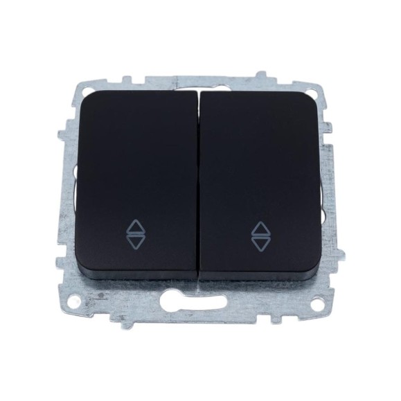 2-клавишный проходной переключатель Elbi Jazz M+K vantablack 607-014800-211