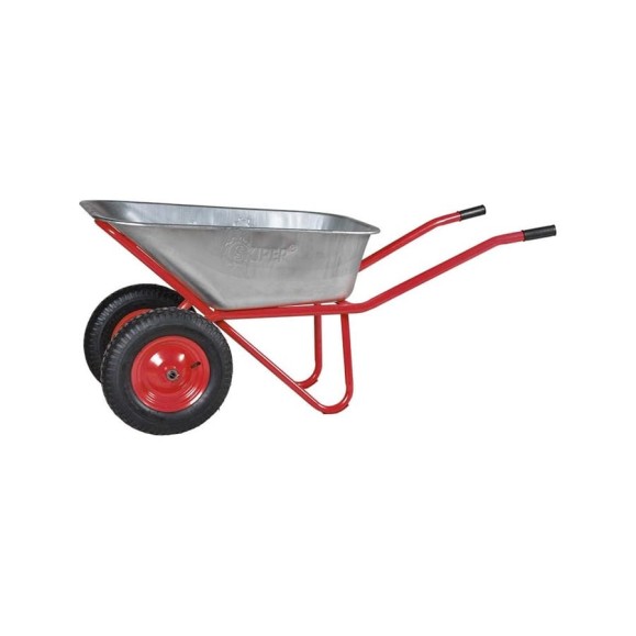 Тачка строительная SKIPER 2x125 PRO-MODE (до 125 л, до 330 кг, 2x4.00-8, пневмо, ось 20*100, разборная рама) 00-00023853
