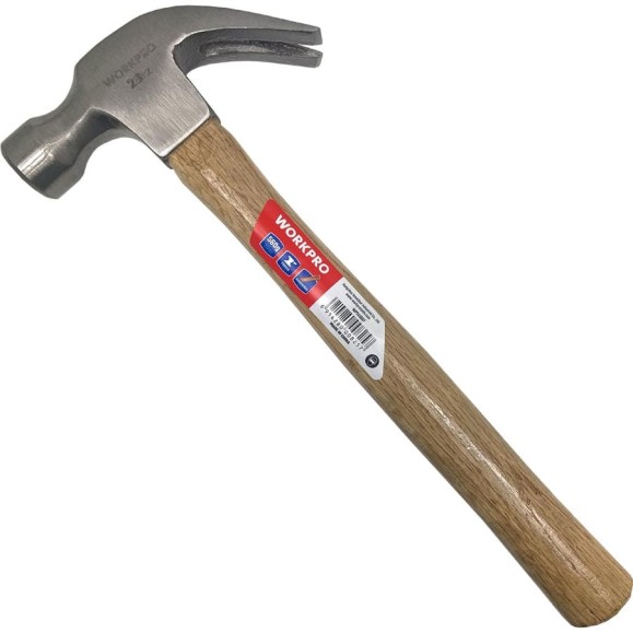 Молоток столярный с деревянной рукояткой WORKPRO 560 гр WP241007