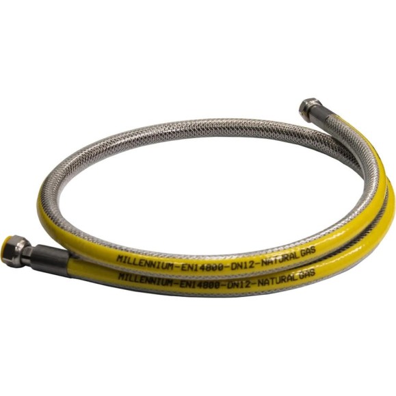 Шланг газовый сильфонный Eurogas Millennium 3 м 1/2" гайка/гайка в металлической оплётке — PGEF12300 Шланг газовый сильфонный Eurogas Millennium 3 м 1/2" гайка/гайка в металлической оплётке — PGEF12300