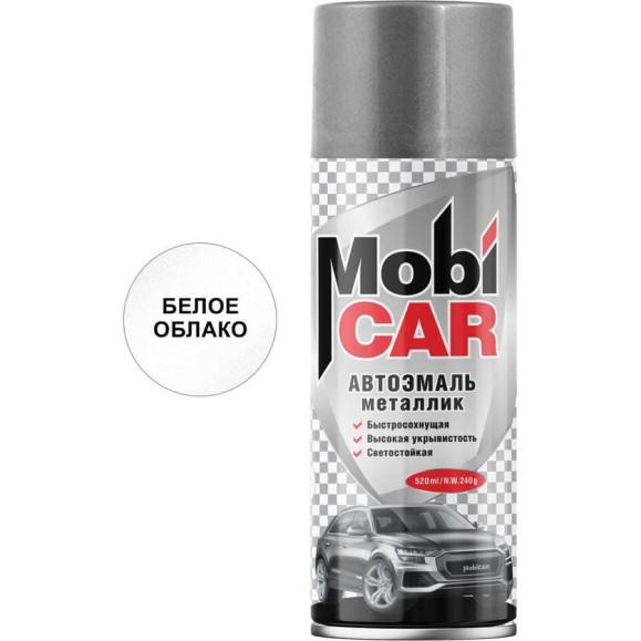 Аэрозольная автоэмаль Mobicar металлик 520 мл 240 белое облако 0502-240 MC Аэрозольная автоэмаль Mobicar металлик 520 мл 240 белое облако 0502-240 MC