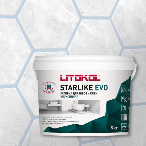Эпоксидный состав для укладки мозаики LITOKOL STARLIKE EVO S.300 AZZURRO PASTELLO 485310004 Эпоксидный состав для укладки мозаики LITOKOL STARLIKE EVO S.300 AZZURRO PASTELLO 485310004
