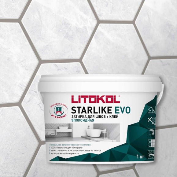 Эпоксидный состав для укладки и затирки мозаики LITOKOL STARLIKE EVO S.215 TORTORA 485260002 Эпоксидный состав для укладки и затирки мозаики LITOKOL STARLIKE EVO S.215 TORTORA 485260002