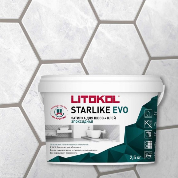 Эпоксидный состав для укладки и затирки мозаики LITOKOL STARLIKE EVO S.215 TORTORA 485260003 Эпоксидный состав для укладки и затирки мозаики LITOKOL STARLIKE EVO S.215 TORTORA 485260003