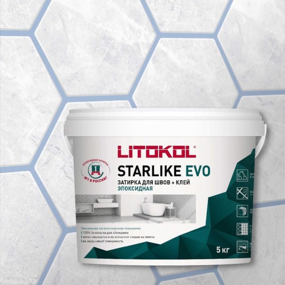 Эпоксидный состав для укладки мозаики LITOKOL STARLIKE EVO S.310 AZZURRO POLVERE 485320004 Эпоксидный состав для укладки мозаики LITOKOL STARLIKE EVO S.310 AZZURRO POLVERE 485320004