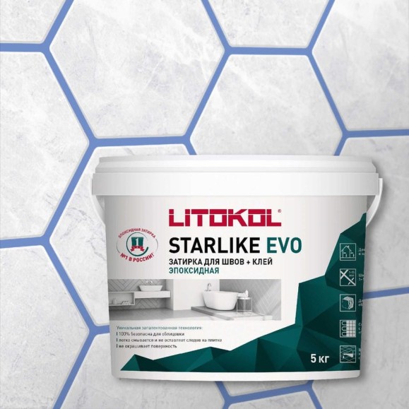 Эпоксидный состав для укладки и затирки мозаики LITOKOL STARLIKE EVO S.330 BLU AVIO 485340004 Эпоксидный состав для укладки и затирки мозаики LITOKOL STARLIKE EVO S.330 BLU AVIO 485340004