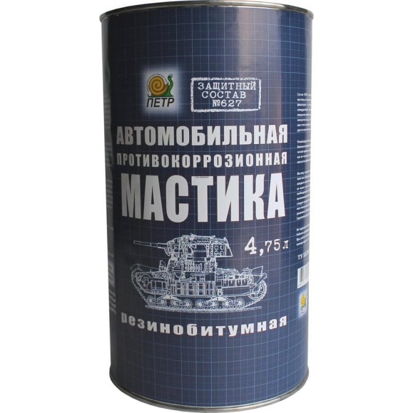 Мастика ПЕТР 627, антикоррозийная, резинобитумная, банка, 4.75 л 627RB4.75L