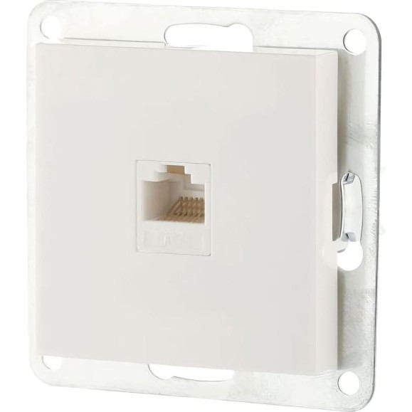 Розетка компьютерная LK Studio RJ-45 категория 5е с накладкой (белый) LK80 846104-1