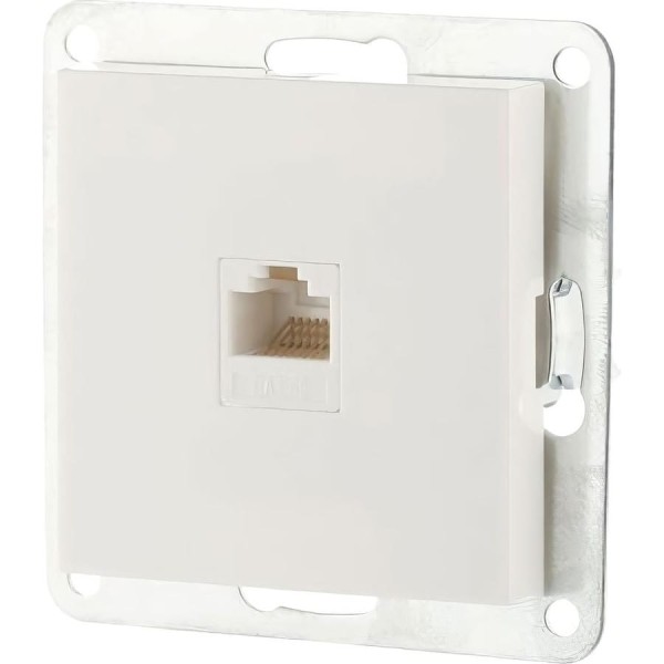 Розетка компьютерная LK Studio RJ-45 категория 5е с накладкой (белый) LK80 846104-1