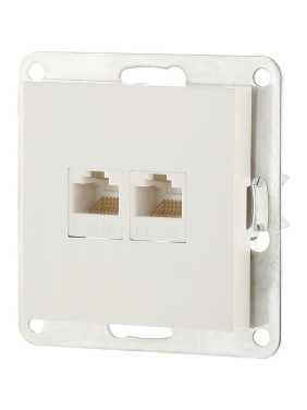 Розетка компьютерная LK Studio двойная 2хRJ-45 категория 5е с накладкой (белый) LK80 846204-1