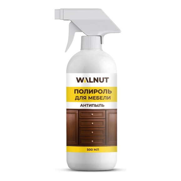 Полироль для мебели WALNUT Антипыль, 500 мл WLN0744 Полироль для мебели WALNUT Антипыль, 500 мл WLN0744