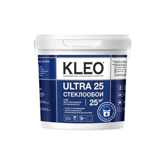 Клей готовый для стеклообоев КLEO ULTRA 5 кг 191 ULTRA 5 кг Клей готовый для стеклообоев КLEO ULTRA 5 кг 191 ULTRA 5 кг