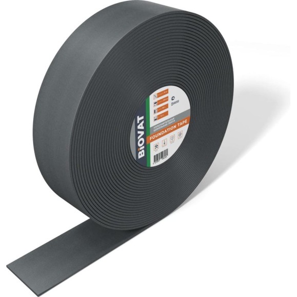 Уплотнительная цокольная лента BIOVAT ® FOUNDATION TAPE 200*8мм, длина 60м BV051 Уплотнительная цокольная лента BIOVAT ® FOUNDATION TAPE 200*8мм, длина 60м BV051