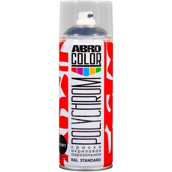 Краска акриловая аэрозольная ABRO POLYCHROM RAL 9017 транспортный чёрный COLOR SP-RAL-9017 Краска акриловая аэрозольная ABRO POLYCHROM RAL 9017 транспортный чёрный COLOR SP-RAL-9017
