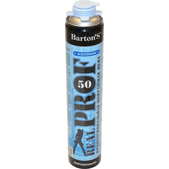 Профессиональная монтажная пена BARTON'S REALPROF 50, всесезонная до -18 градусов, 750 мл BR110 Профессиональная монтажная пена BARTON'S REALPROF 50, всесезонная до -18 градусов, 750 мл BR110