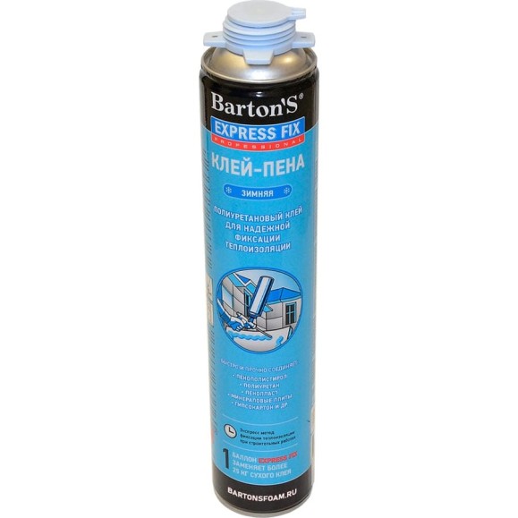 Клей-пена BARTON'S EXPRESS FIX для теплоизоляции, зимняя до -12С, 750 мл BR277
