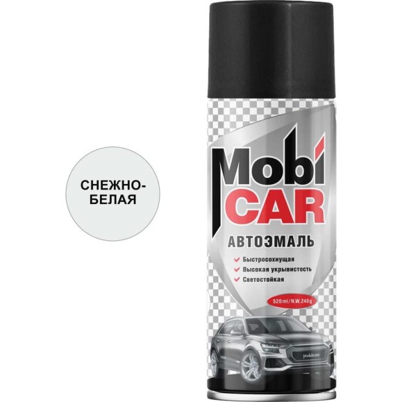 Аэрозольная автоэмаль Mobicar 520 мл 202 снежно-белая 0501-202 MC