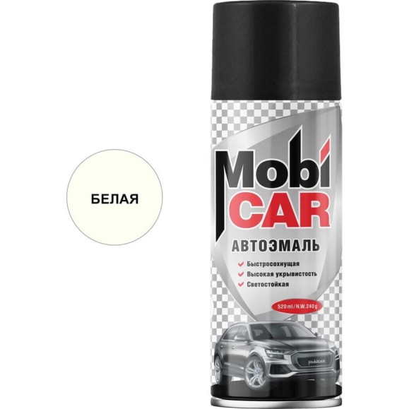 Аэрозольная автоэмаль Mobicar 520 мл 201 белая 0501-201 MC