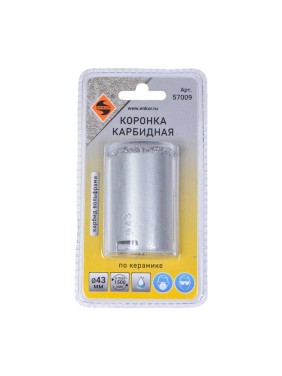 Коронка карбидная (43 мм) по керамике Энкор 57009