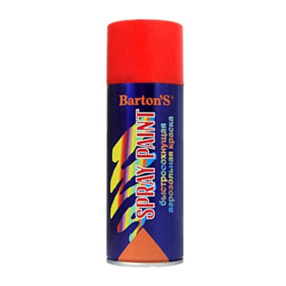 Алкидная аэрозольная краска BARTON'S Spray Paint КРАСНАЯ глянец RAL3020, 520мл BR158