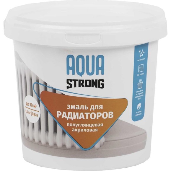 Эмаль акриловая Aquastrong для радиаторов отопления, 1 кг 4607130861653