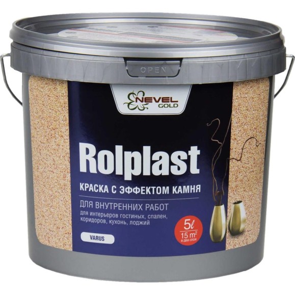Декоративное покрытие NEVEL GOLD ROLPLAST Varus 5,0 кг 4607130862117 Декоративное покрытие NEVEL GOLD ROLPLAST Varus 5,0 кг 4607130862117