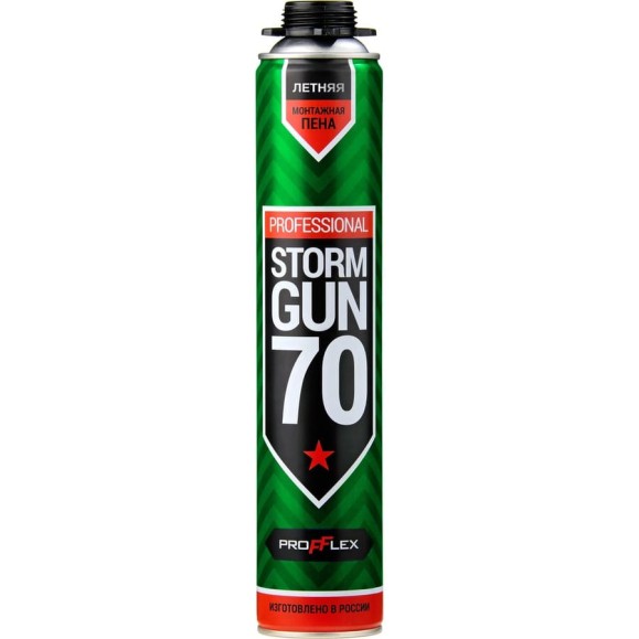 Пена пистолетная монтажная PROFFLEX storm gun 70л 850 мл 362