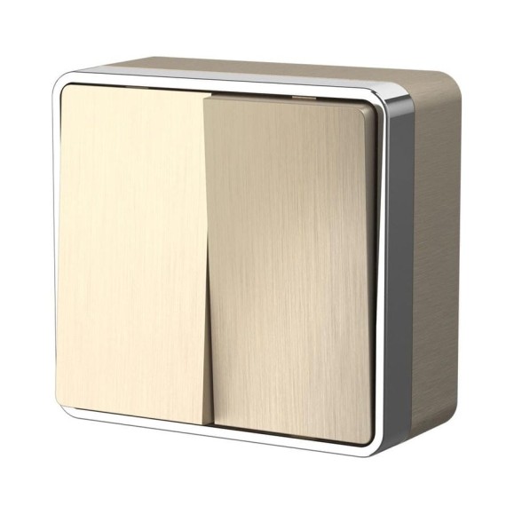 Выключатель WERKEL W5020010 двухклавишный Gallant шампань рифленый a051044