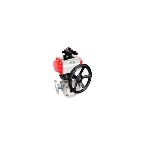 Шаровой кран DN.ru 316-316-PTFE L-тип Ду40 Ру16, пневмопривод, БКВ, дублер D160-32694 Шаровой кран DN.ru 316-316-PTFE L-тип Ду40 Ру16, пневмопривод, БКВ, дублер D160-32694