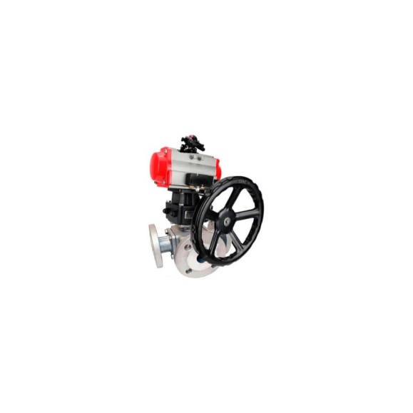 Шаровой кран DN.ru 316-316-PTFE L-тип Ду40 Ру16, пн.привод, пн.распред., БКВ, дублер D160-32613 Шаровой кран DN.ru 316-316-PTFE L-тип Ду40 Ру16, пн.привод, пн.распред., БКВ, дублер D160-32613