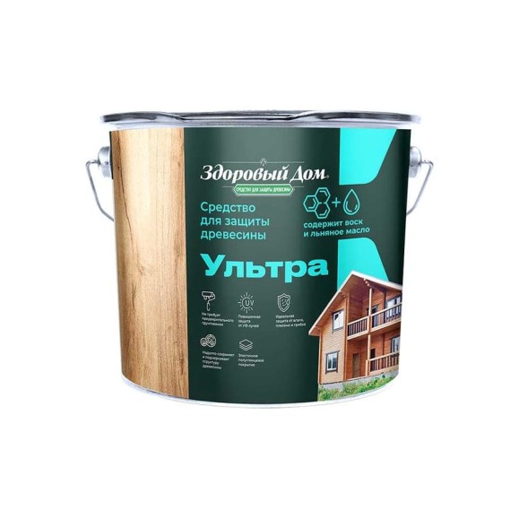 Деревозащитное средство Здоровый дом Ультра палисандр, 9 л ЛА-00004031 Деревозащитное средство Здоровый дом Ультра палисандр, 9 л ЛА-00004031