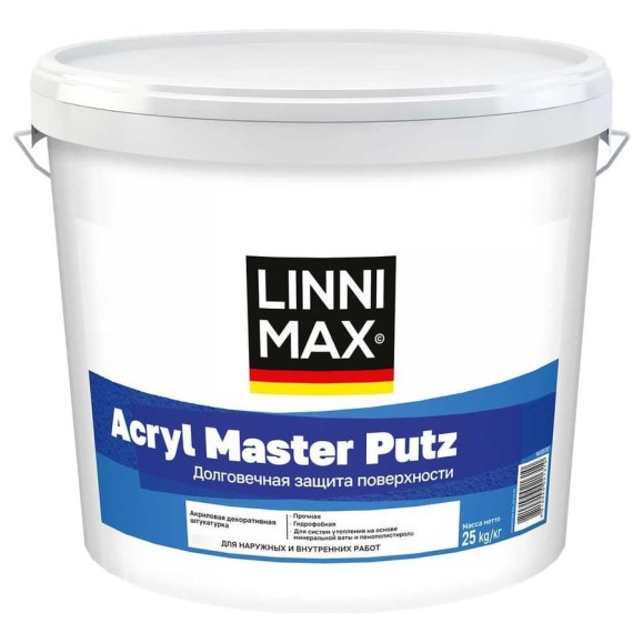 Штукатурка декоративная акриловая для внутренних и наружных работ LINNIMAX Acryl Optima Putz / Акрил Оптима Путц K15 База 3, 25 кг 948105802 Штукатурка декоративная акриловая для внутренних и наружных работ LINNIMAX Acryl Optima Putz / Акрил Оптима Путц K15 База 3, 25 кг 948105802