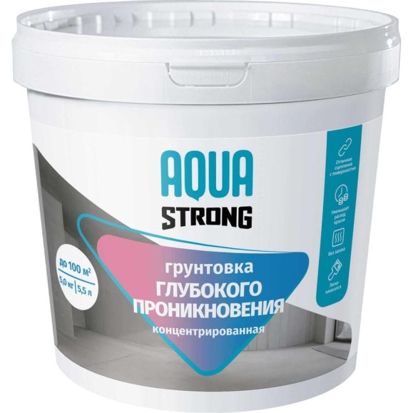 Грунтовка Aquastrong глубокого проникновения, концентрат, 5 кг 4607130865965