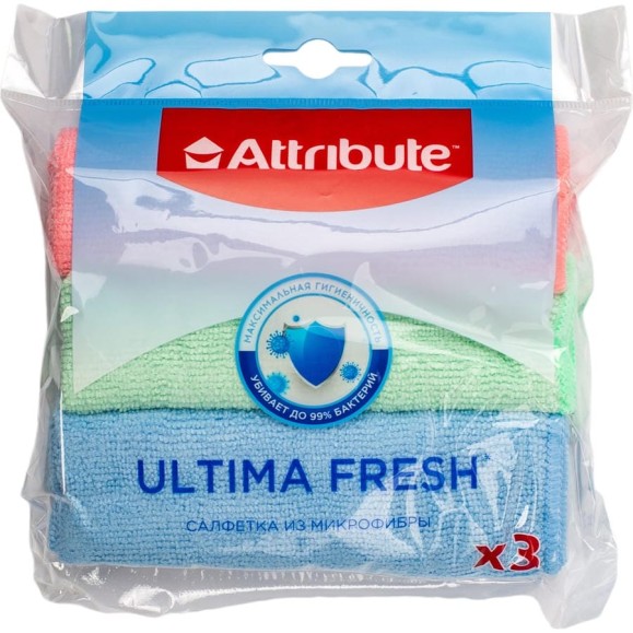 Салфетка Attribute Ultima Fresh из микрофибры, 3 шт ACP113