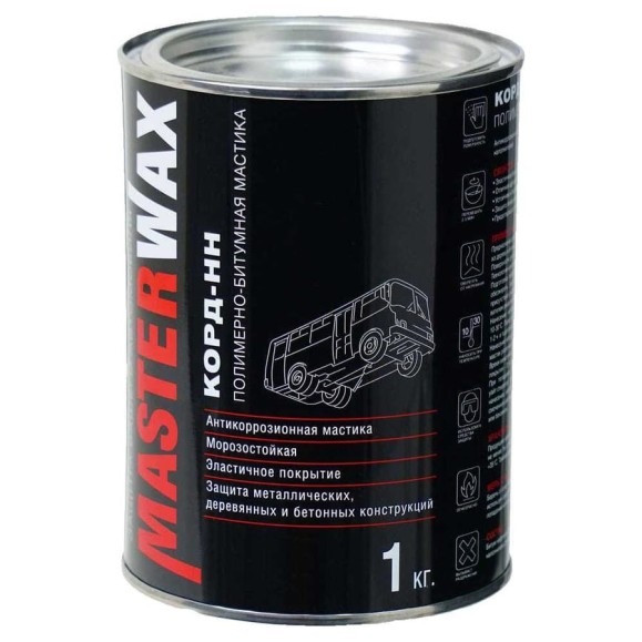 Мастика полимерно-битумная MasterWax Корд-НН 1 кг ж/б PL010801