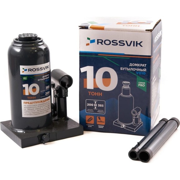 Домкрат бутылочный Rossvik PRO V010 г/п 10.0 т V010 PRO Домкрат бутылочный Rossvik PRO V010 г/п 10.0 т V010 PRO