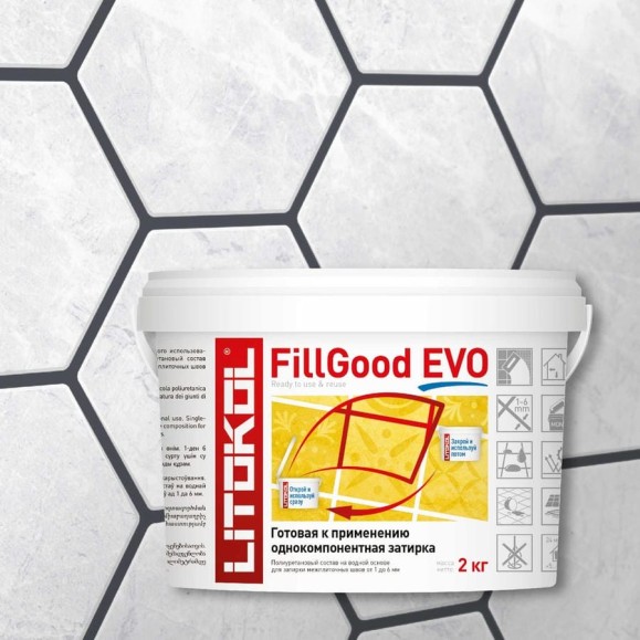 Полиуретановый состав для затирки швов LITOKOL FillGood EVO F.140 NERO GRAFITE 496310002