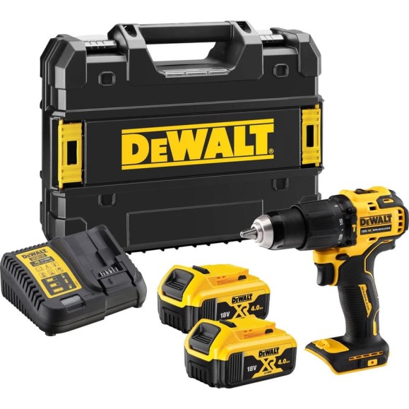 Аккумуляторная ударная дрель-шуруповерт DEWALT DCD709M2T, 18 В, 1650 об/мин, 28050 уд/мин, с 2 АКБ 4 Ач и ЗУ, в кейсе TSTAK DCD709M2T-QW Аккумуляторная ударная дрель-шуруповерт DEWALT DCD709M2T, 18 В, 1650 об/мин, 28050 уд/мин, с 2 АКБ 4 Ач и ЗУ, в кейсе TSTAK DCD709M2T-QW