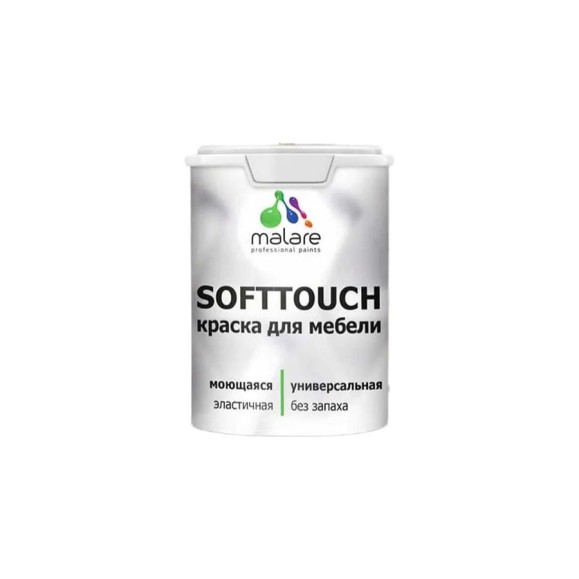 Резиновая краска для мебели MALARE SoftTouch для кухонных фасадов для дерева и МДФ, моющаяся быстросохнущая, полуглянцевая, пепельный блонд, 2 кг КСФТТЧЛПЕБПГ0200 Резиновая краска для мебели MALARE SoftTouch для кухонных фасадов для дерева и МДФ, моющаяся быстросохнущая, полуглянцевая, пепельный блонд, 2 кг КСФТТЧЛПЕБПГ0200
