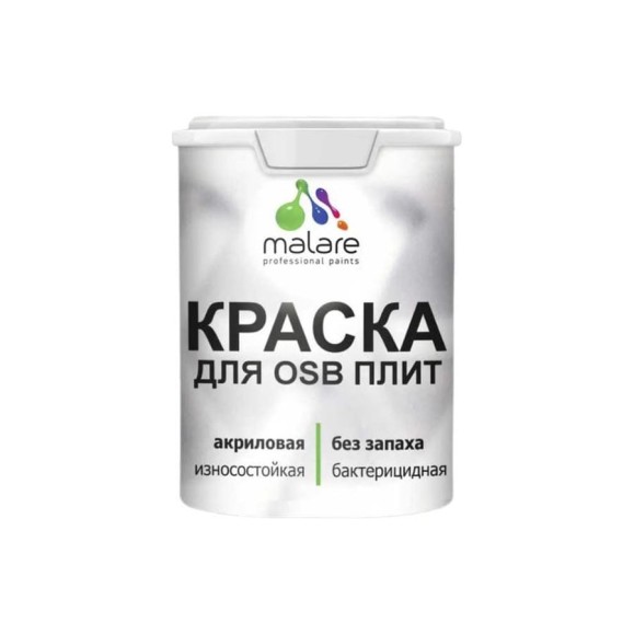 Резиновая краска MALARE для ОСБ плит акриловая краска для дерева, без запаха полуглянцевая, тиффани, 2 кг КОСБЛТИФПГ0200